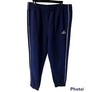 Adidas Jogger Sweatpants Mens XL Retro Tapered Football Fit Track Blue y2k New
